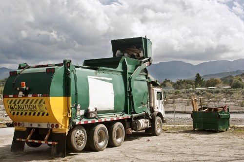 Professional waste removal team at work